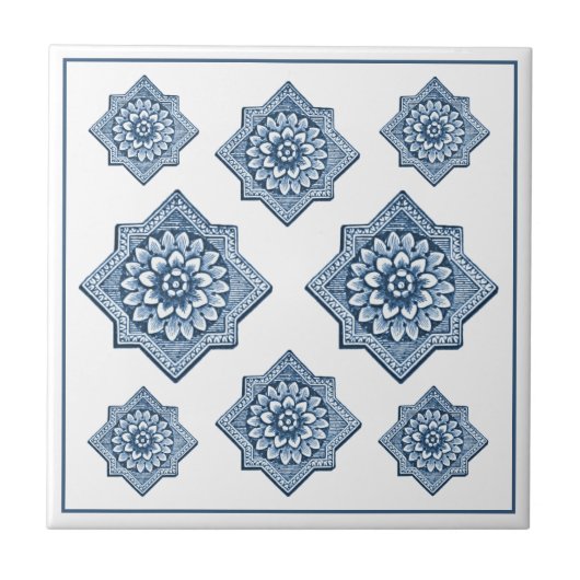 Delft Blue China Kijkpatroon voor sierdoeleinden Tegeltje (Voorkant)