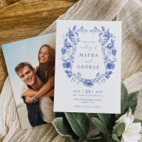 Delft Blue Chinoiserie Floral Porcelain Wedding