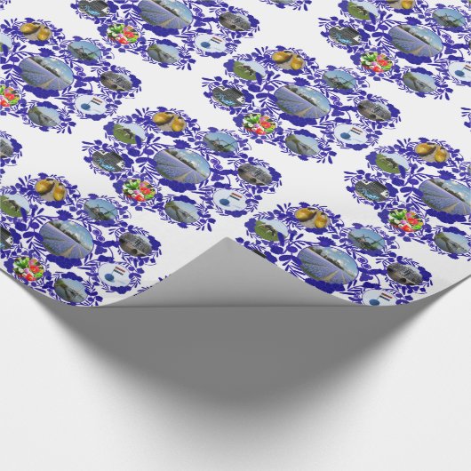  Delft Blue Delftware Holland Patroon Cadeaupapier (Hoek)