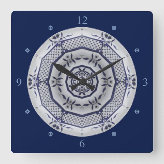 Delft Blue Design 006 From 1764 ~ Vierkante Klok (Voorkant)
