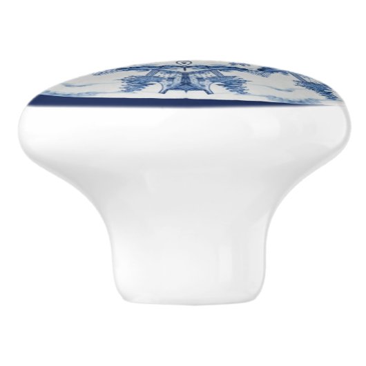 Delft Blue Design 02 From 1764 ~  Keramische Knop (Zijkant)