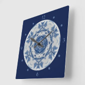 Delft Blue Design 02 van 1.764 ~ * ~ Vierkante Klok (Hoek)