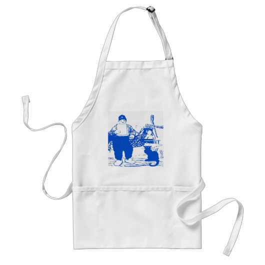 Delft Blue, Dutch Boy en Cat Standaard Schort (Voorkant)