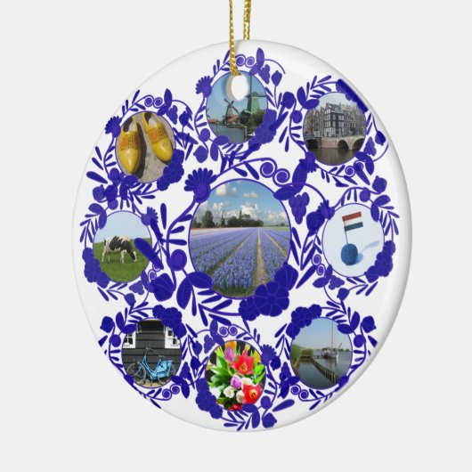 Delft Blue Dutch Delftware Style Holland Keramisch Ornament (Links)