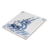 Delft Blue Dutch Style Frigate Schooner Sail Boat Tegeltje (Zijkant)