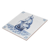 Delft Blue Dutch Style Frigate Schooner Sail Boat Tegeltje (Zijkant)