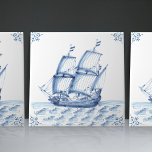 Delft Blue Dutch Style Frigate Schooner Sail Boat Tegeltje<br><div class="desc">Deze prachtige, met de hand geverfde keramische tegel uit 1762 is een set van 17 verschillende tegels en toont een klassieke schoenmaker in de traditionele Nederlandse stijl Delft Blue. De keramische tegels van Delft hebben een lange en rijke geschiedenis die dateert van de 16de eeuw toen ze voor het eerst...</div>