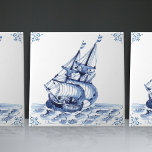 Delft Blue Dutch Style Frigate Schooner Sail Boat Tegeltje<br><div class="desc">Deze prachtige, met de hand geverfde keramische tegel uit 1762 is een set van 17 verschillende tegels en toont een klassieke schoenmaker in de traditionele Nederlandse stijl Delft Blue. De keramische tegels van Delft hebben een lange en rijke geschiedenis die dateert van de 16de eeuw toen ze voor het eerst...</div>