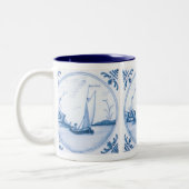 Delft Blue en White Sailboat Coffee Mok (Links)