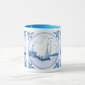 Delft Blue en White Sailboat Coffee Mok (Midden)