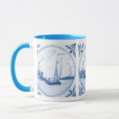 Delft Blue en White Sailboat Coffee Mok (Links)