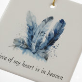 Delft Blue Feather Piece of My Heart Memorial Keramisch Ornament