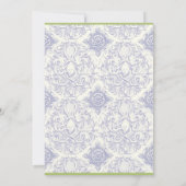 Delft Blue Green Toile Quatrefoil - Weddenschap Kaart (Achterkant)