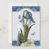 Delft Blue Iris Quatrefoil - Vrijgezellenfeest Inv Kaart (Achterkant)
