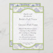 Delft Blue Iris Quatrefoil - Weddenschap Kaart (Voorkant / Achterkant)