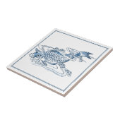  Delft Blue Japanse stijlvangst tekenen Tegeltje (Zijkant)