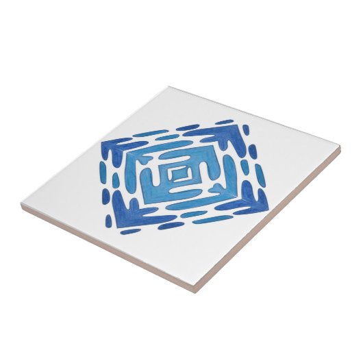 Delft Blue-keramische Tegel Tegeltje (Zijkant)