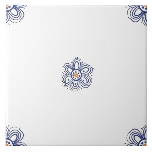 Delft Blue Matching Dutch Indigo Mix Match Empty C Tegeltje (Voorkant)