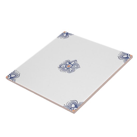 Delft Blue Matching Dutch Indigo Mix Match Empty C Tegeltje (Zijkant)