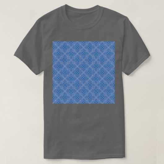Delft Blue Op Art Patroon T-shirt (Design voorkant)