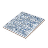 Delft Blue Ornamental Floral Art Nouveau Pattern Tegeltje (Zijkant)