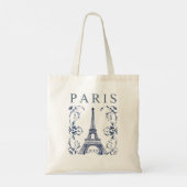 Delft Blue Paris Eiffel Tower Tote Bag (Achterkant)