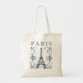 Delft Blue Paris Eiffel Tower Tote Bag (Voorkant)