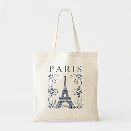 Delft Blue Paris Eiffel Tower Tote Bag (Voorkant)