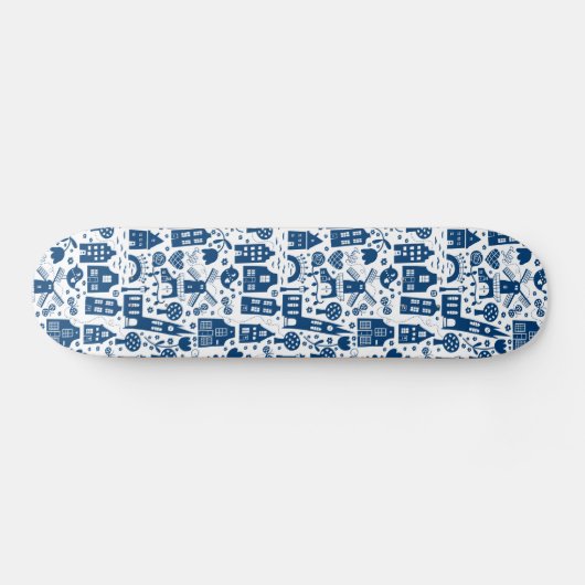 Delft Blue Persoonlijk Skateboard (Horizontaal)