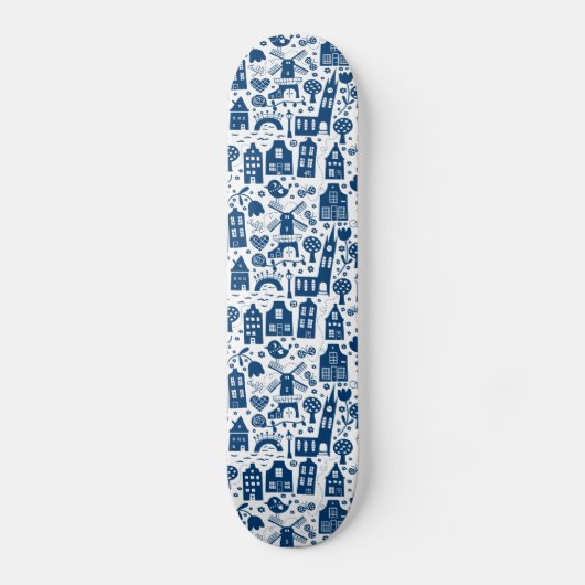 Delft Blue Persoonlijk Skateboard (Voorkant)