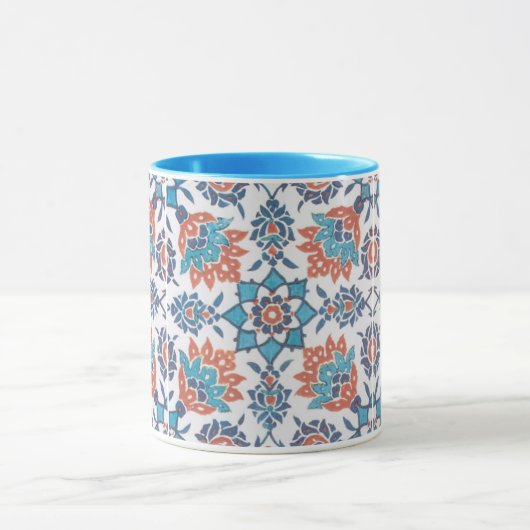 Delft Blue Red Pattern Art Coffee Mok (Midden)