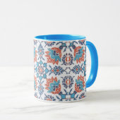 Delft Blue Red Pattern Art Coffee Mok (Voorkant rechts)