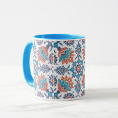 Delft Blue Red Pattern Art Coffee Mok (Voorkant links)