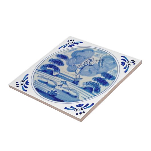 Delft Blue Reurrection of Christus c1760 Repro Tegeltje (Zijkant)