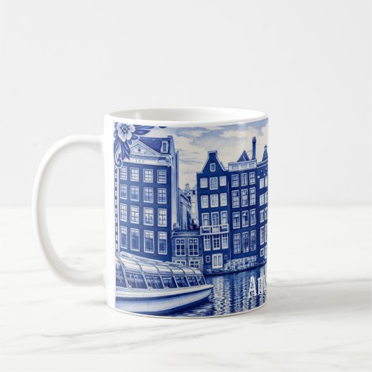 Delft Blue style mug: Amsterdam Koffiemok (Links)