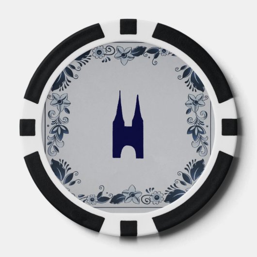 Delft blue tegel Eastern Gate in Delft Poker Chips (Voorkant)