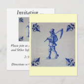 Delft Blue Tegel - Mower die cyaan of sikkel vervo Kaart (Voorkant / Achterkant)