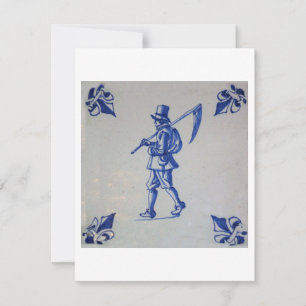 Delft Blue Tegel - Mower die cyaan of sikkel vervo Kaart