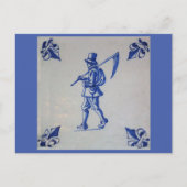 Delft Blue Tegel - Sjabloon Briefkaart (Voorkant)