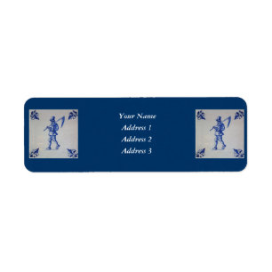 Delft Blue Tegel - Sjabloon Etiket