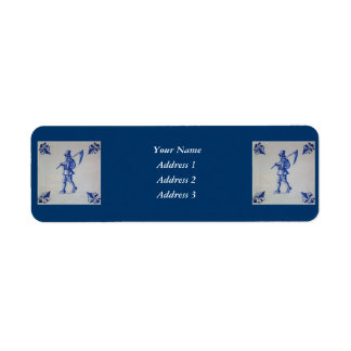 Delft Blue Tegel - Sjabloon Etiket