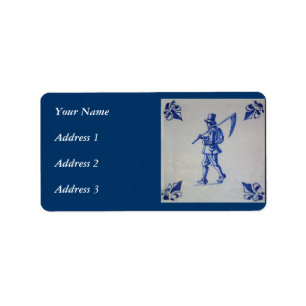 Delft Blue Tegel - Sjabloon Etiket
