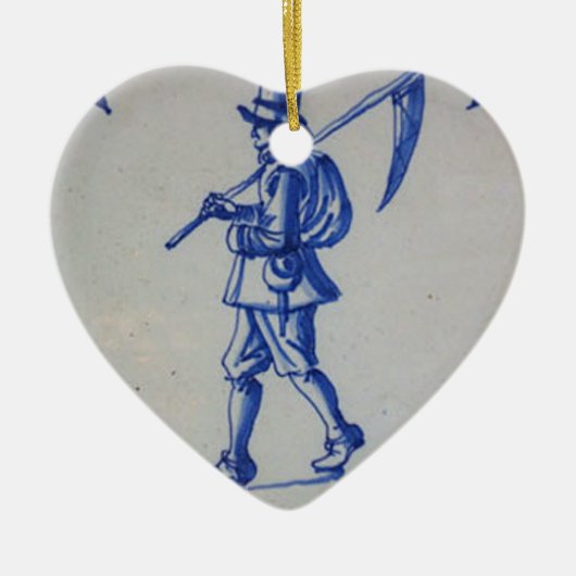 Delft Blue Tegel - Sjabloon Keramisch Ornament (Voorkant)