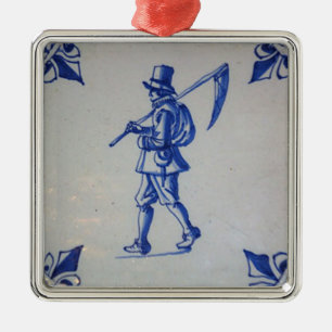 Delft Blue Tegel - Sjabloon Metalen Ornament