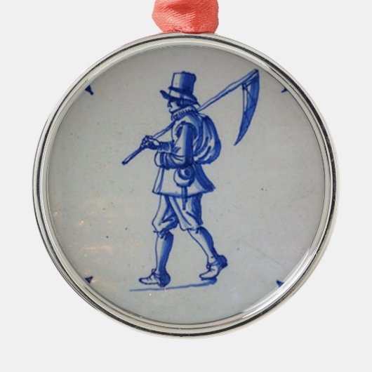 Delft Blue Tegel - Sjabloon Metalen Ornament (Voorkant)