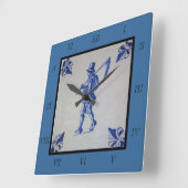 Delft Blue Tegel - Sjabloon Vierkante Klok (Hoek)