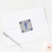 Delft Blue Tegel - Sjabloon Vierkante Sticker (Envelop)