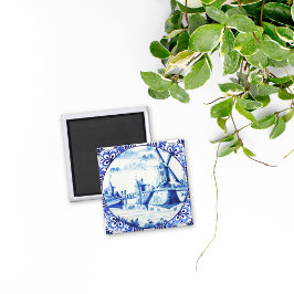 Delft Blue Tegel  windmolen schilderen Magneet