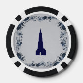 Delft blue tile New Church in Delft Pokerchips (Achterkant)