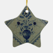 Delft Blue Tile - Vase met Flowers en Bouquet Keramisch Ornament (Achterkant)